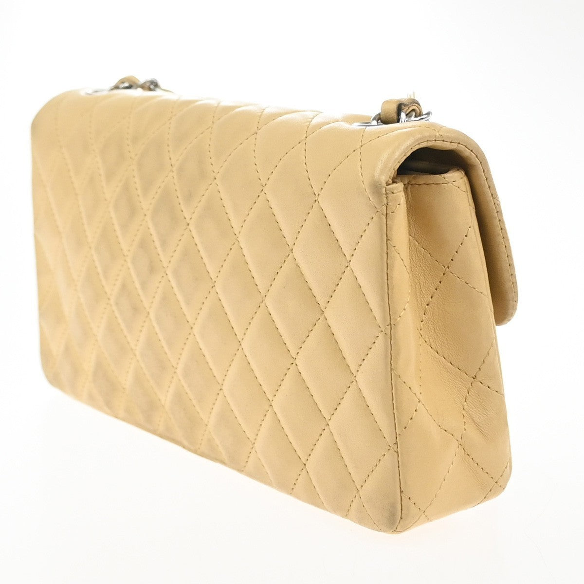 CHANEL CC Logo Matelasse Chain Shoulder Bag Leather Beige GHW 332RP020