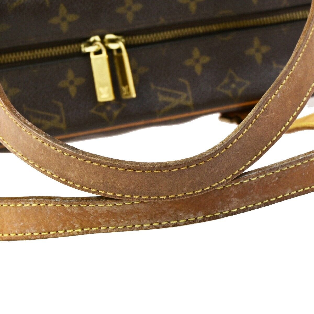LOUIS VUITTON LV Logo Cite GM Shoulder Bag Monogram Leather Brown M51181 87ED376
