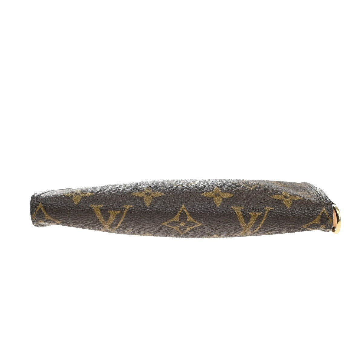 LOUIS VUITTON Logo BUCKET PM Pouch Bag Monogram Leather Brown France 60KP088