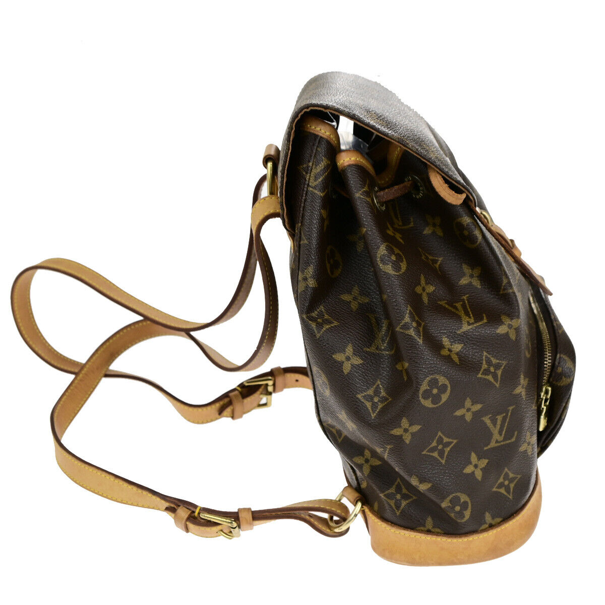 LOUIS VUITTON Montsouris MM Backpack Bag Monogram Leather Brown M51136 18YG771