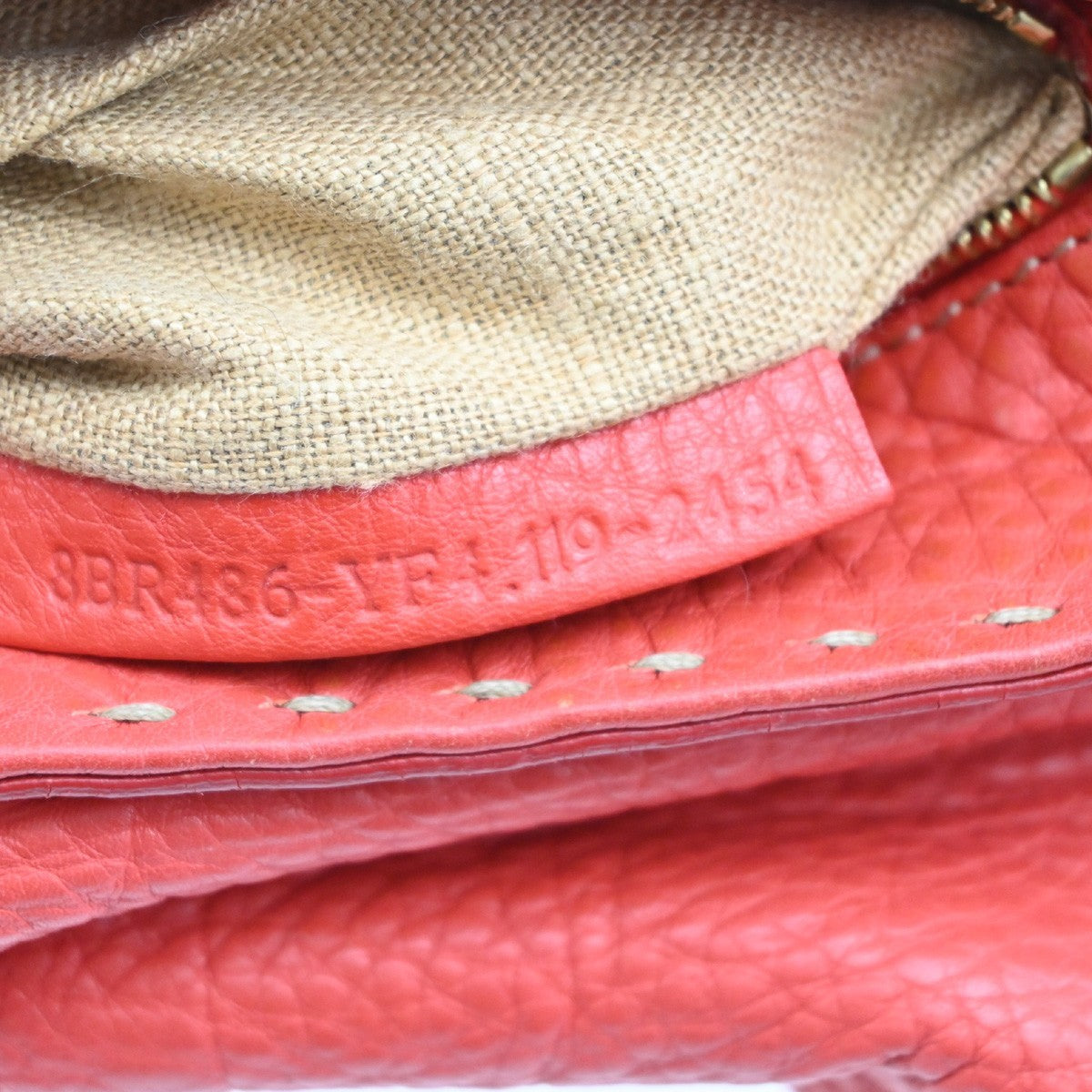 10.Live FENDI Logo Selleria Mini Linda Hand Bag Leather Red GHW Italy 31MA128
