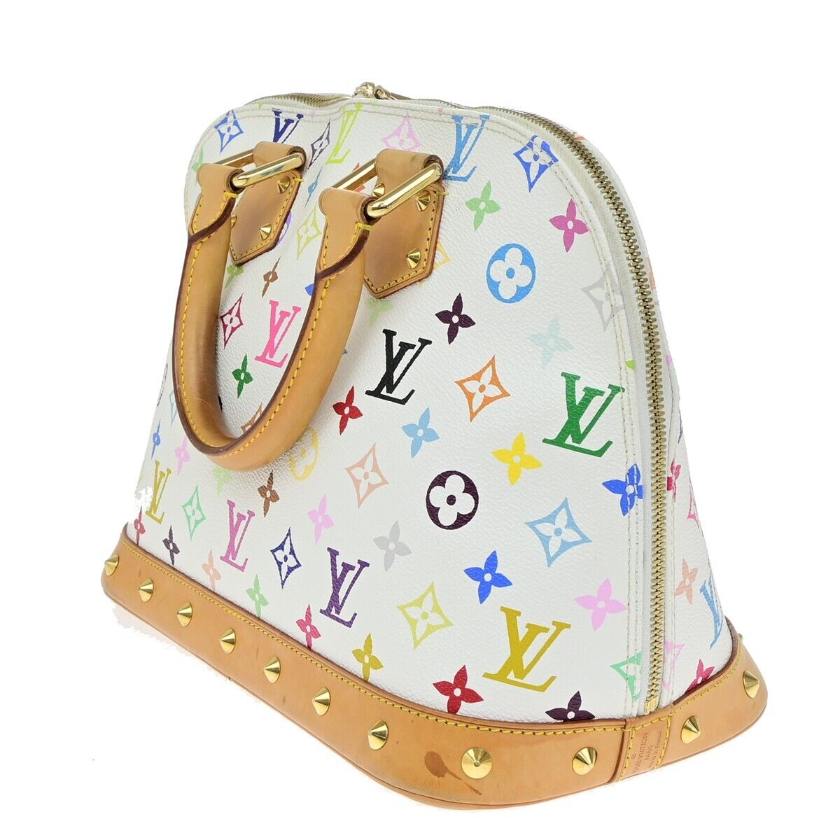 LOUIS VUITTON LV Logo Alma Hand Bag Monogram Multi Color White M92647 638RF218