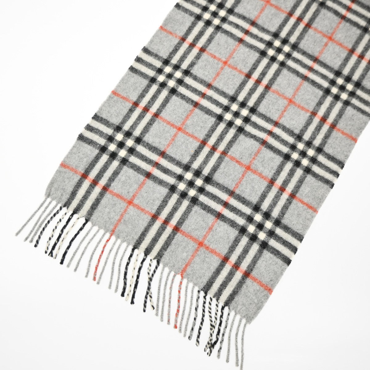 BURBERRY Logo Nova Check Scarf Maffler Cashmere Gray 60EG274