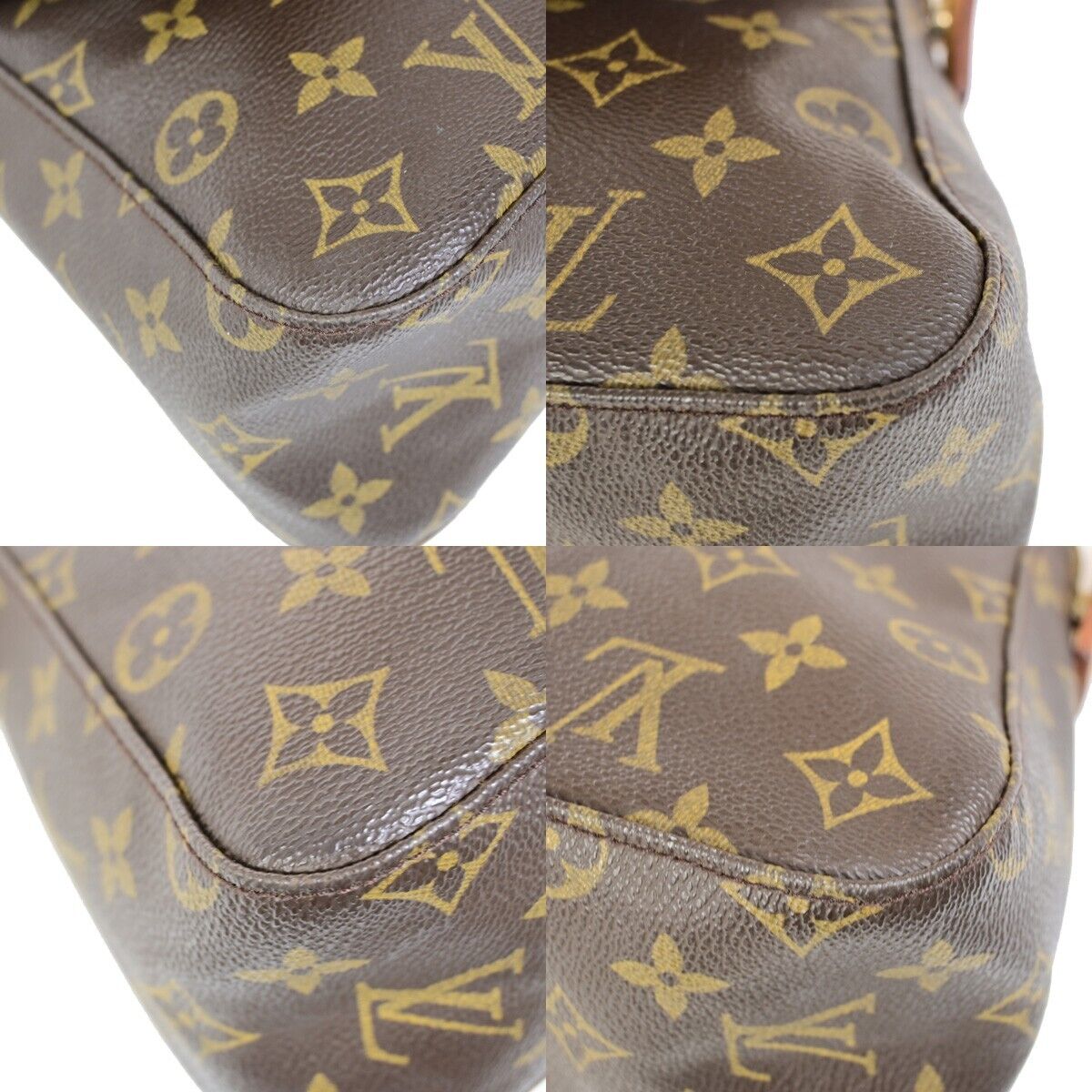 LOUIS VUITTON Mini Looping Hand Bag Monogram Leather Brown France M51147 91FA756