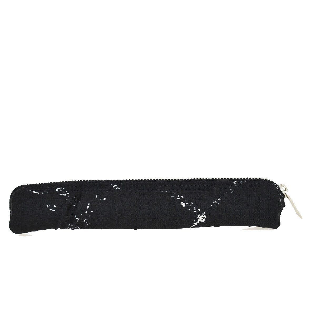 CHANEL CC Logo Travel Line Pen Case Pouch Nylon Black Silver France 05RH704