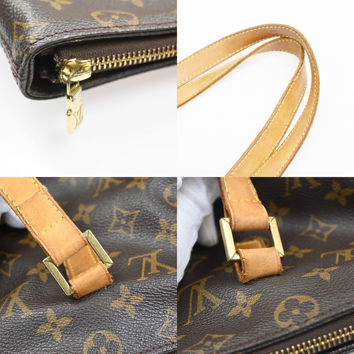 LOUIS VUITTON Cabas Mezzo Shoulder Bag Monogram Leather Brown M51151 89SA076