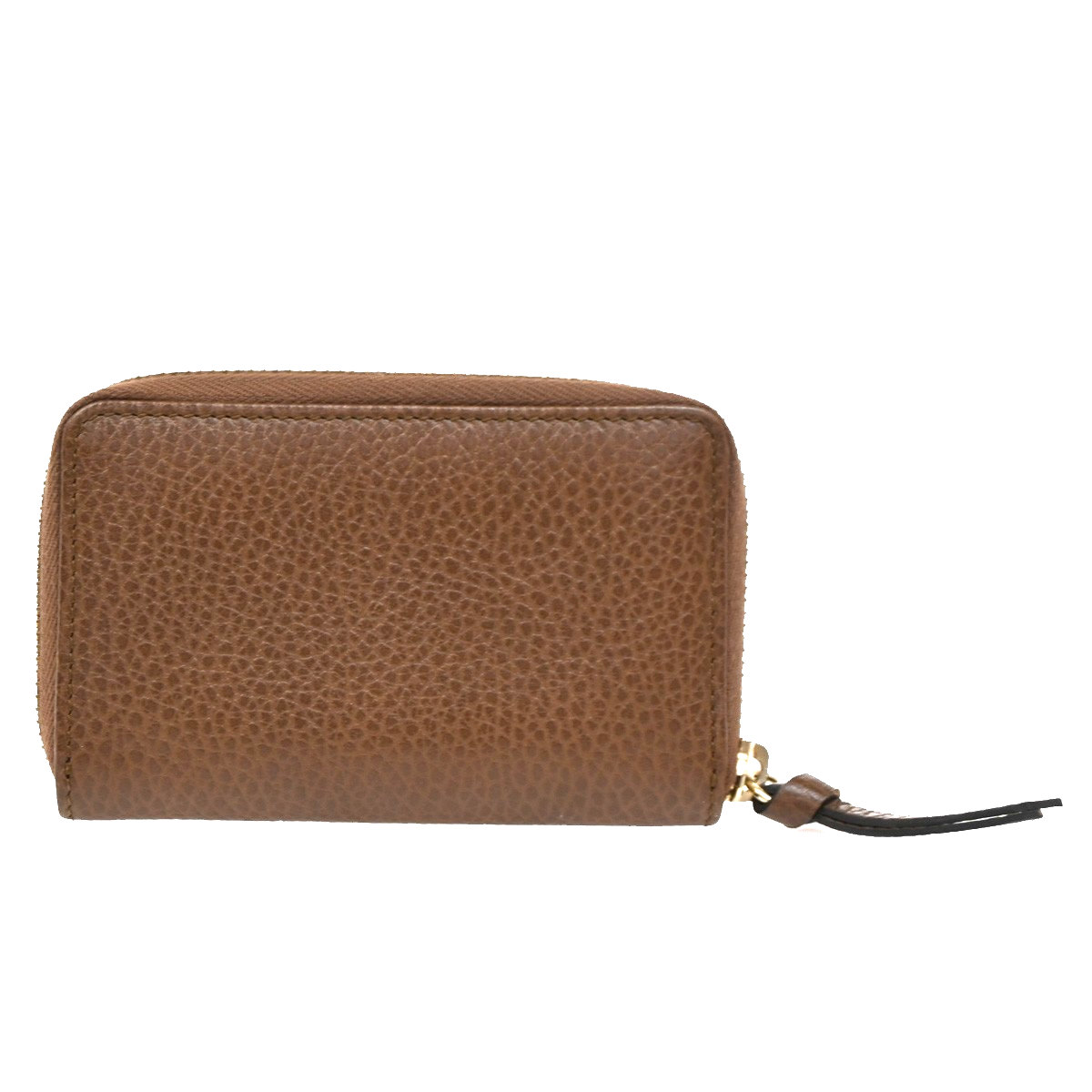 GUCCI Logo Zippy Mini Coin Case Wallet Leather Brown GHW Italy 65KB903