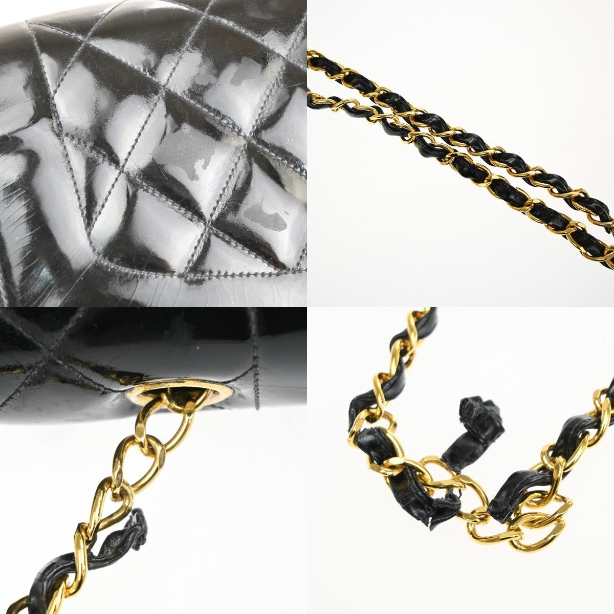CHANEL CC Diana 25 Matelasse Chain Shoulder Bag Patent Leather BK VTE 678RL966