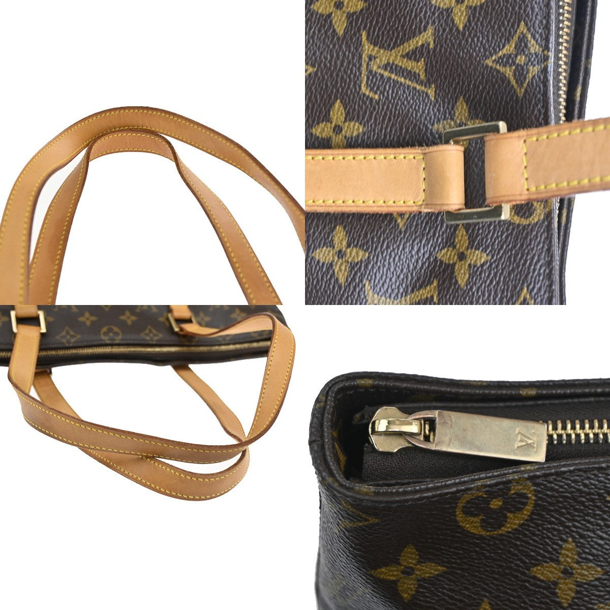 LOUIS VUITTON Cabas Mezzo Shoulder Bag Monogram Leather Brown M51151 97TA323