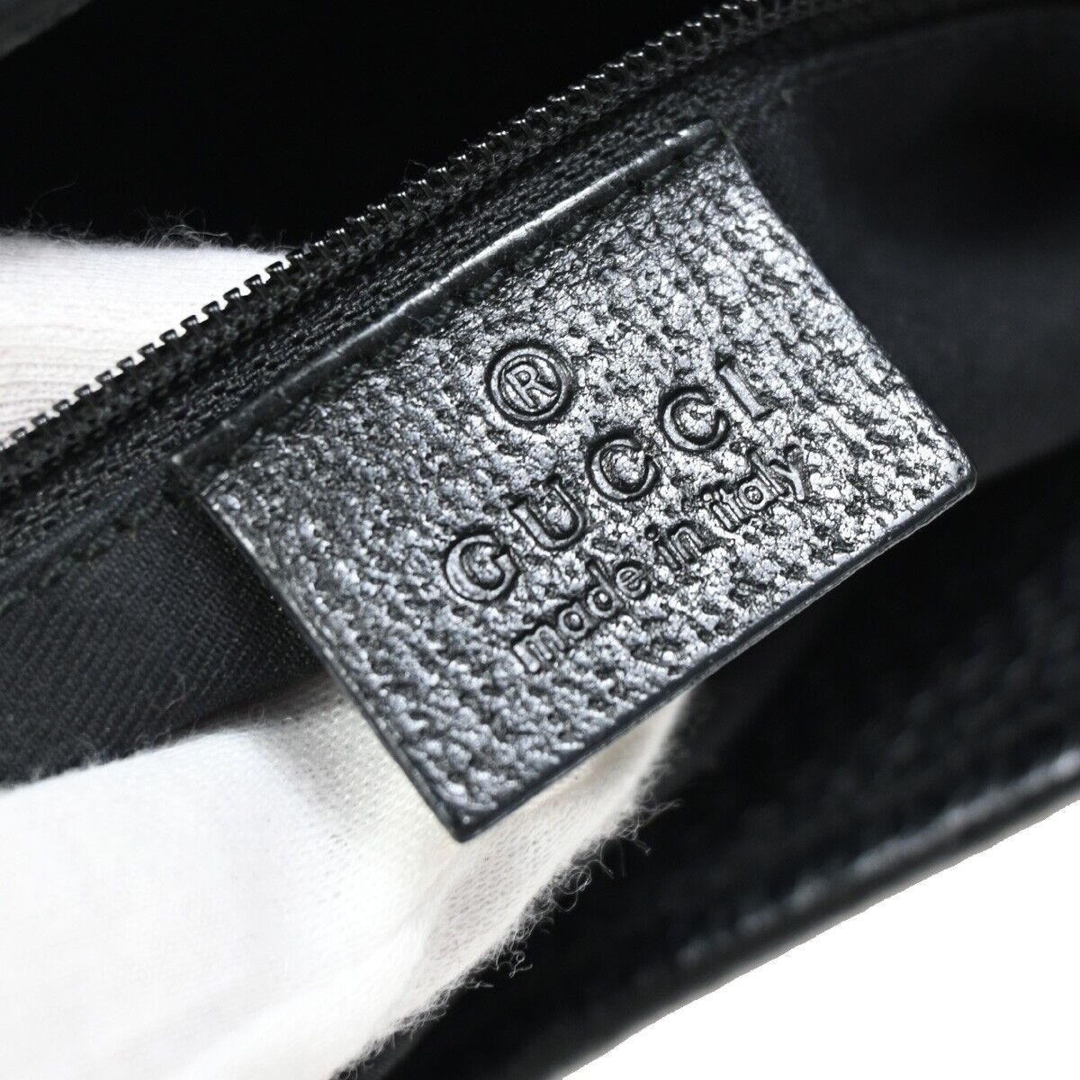 GUCCI Logo GG Pattern Shoulder Bag Canvas Leather Black Silver Italy 05FA533