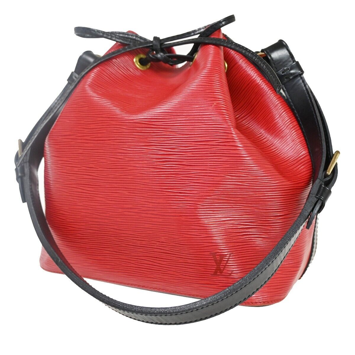 LOUIS VUITTON Bicolor Petit Noe Drawstring Shoulder Bag Epi RD BK M44172 34YD224