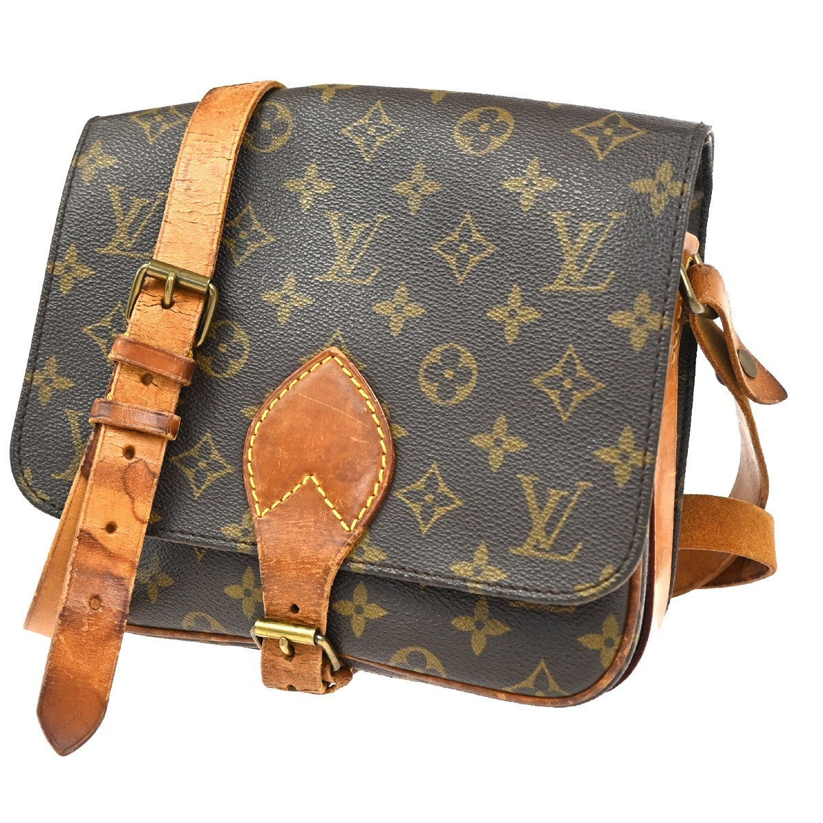 LOUIS VUITTON Cartouchiere MM Shoulder Bag Monogram Leather Brown M51253 39CA709