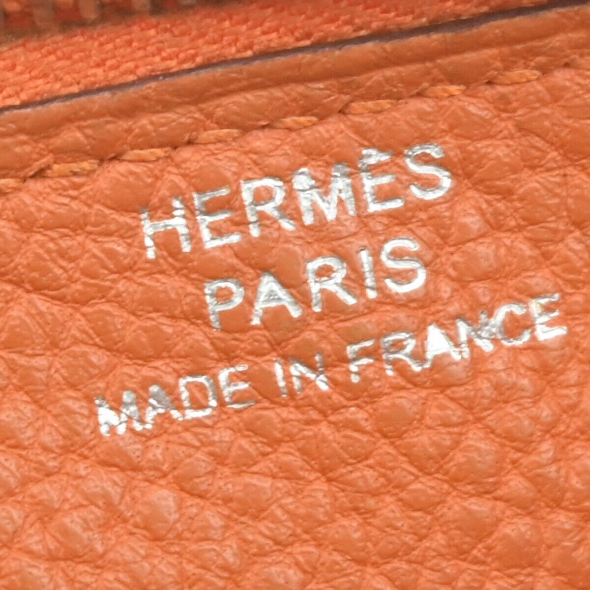 HERMES Logos Dogon GM Long Bifold Wallet Purse Veau Togo Leather orange 83RF064