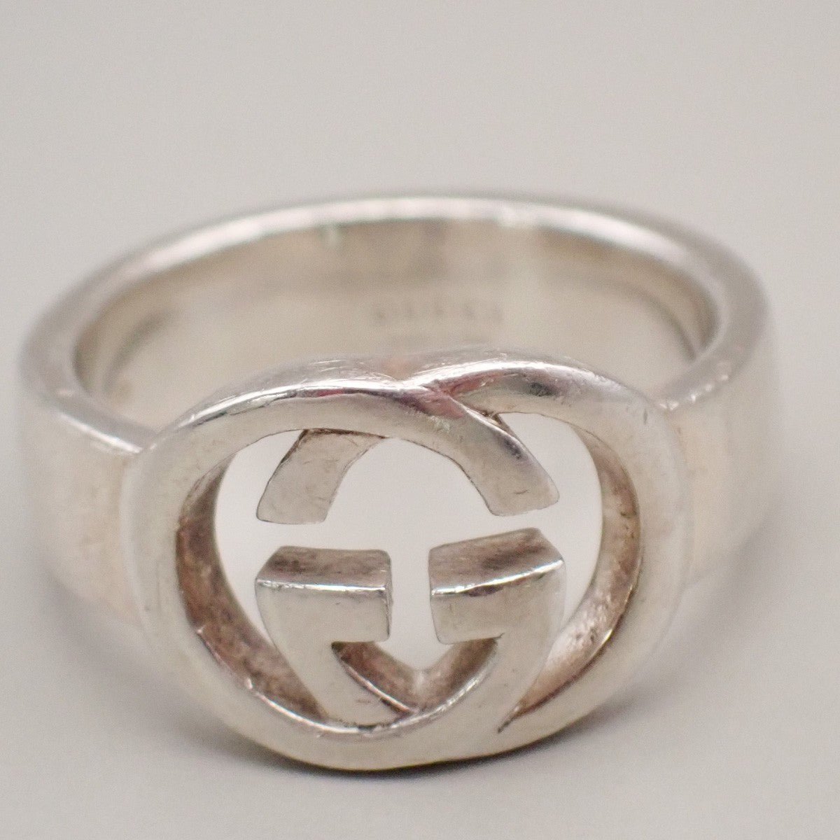 GUCCI GG Logo  Ring Silver 925 Italy Size JP 11 US 6 01TA472