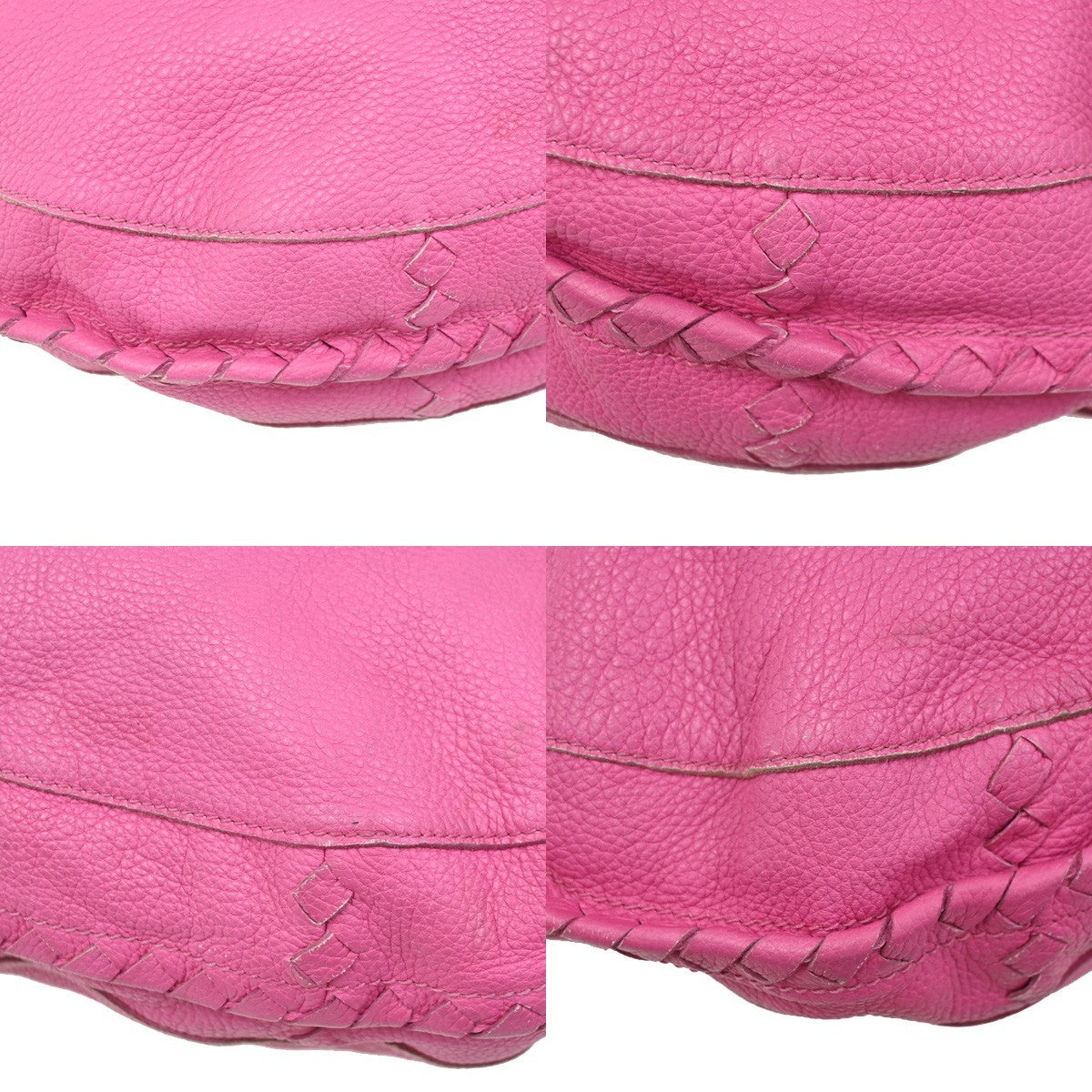 BOTTEGA VENETA Intrecciato Logo Shoulder Bag Cervo Leather Pink Italy 16ZA223