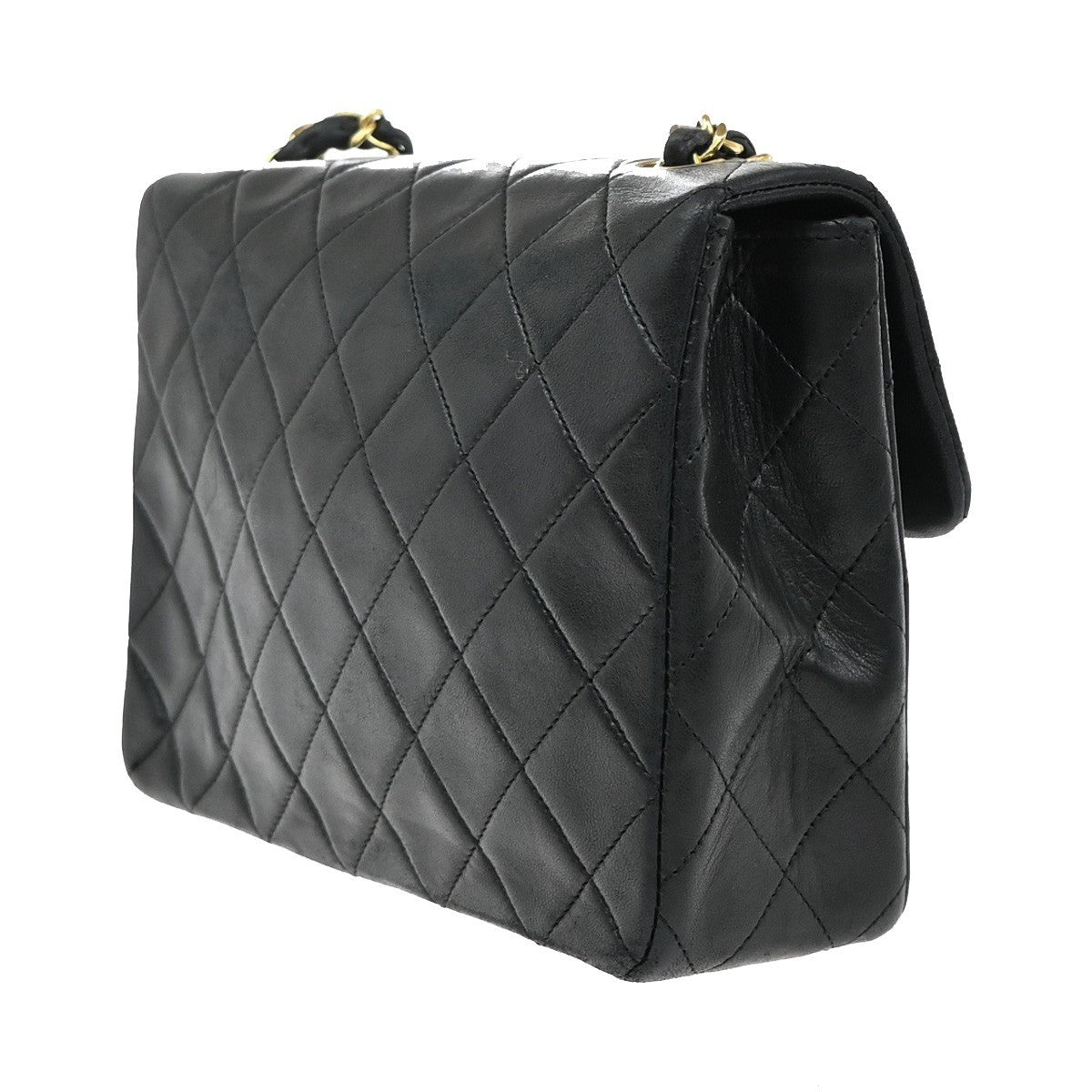 CHANEL CC Mini Matelasse Chain Shoulder Bag Leather Black GHW Vintage 321RF614