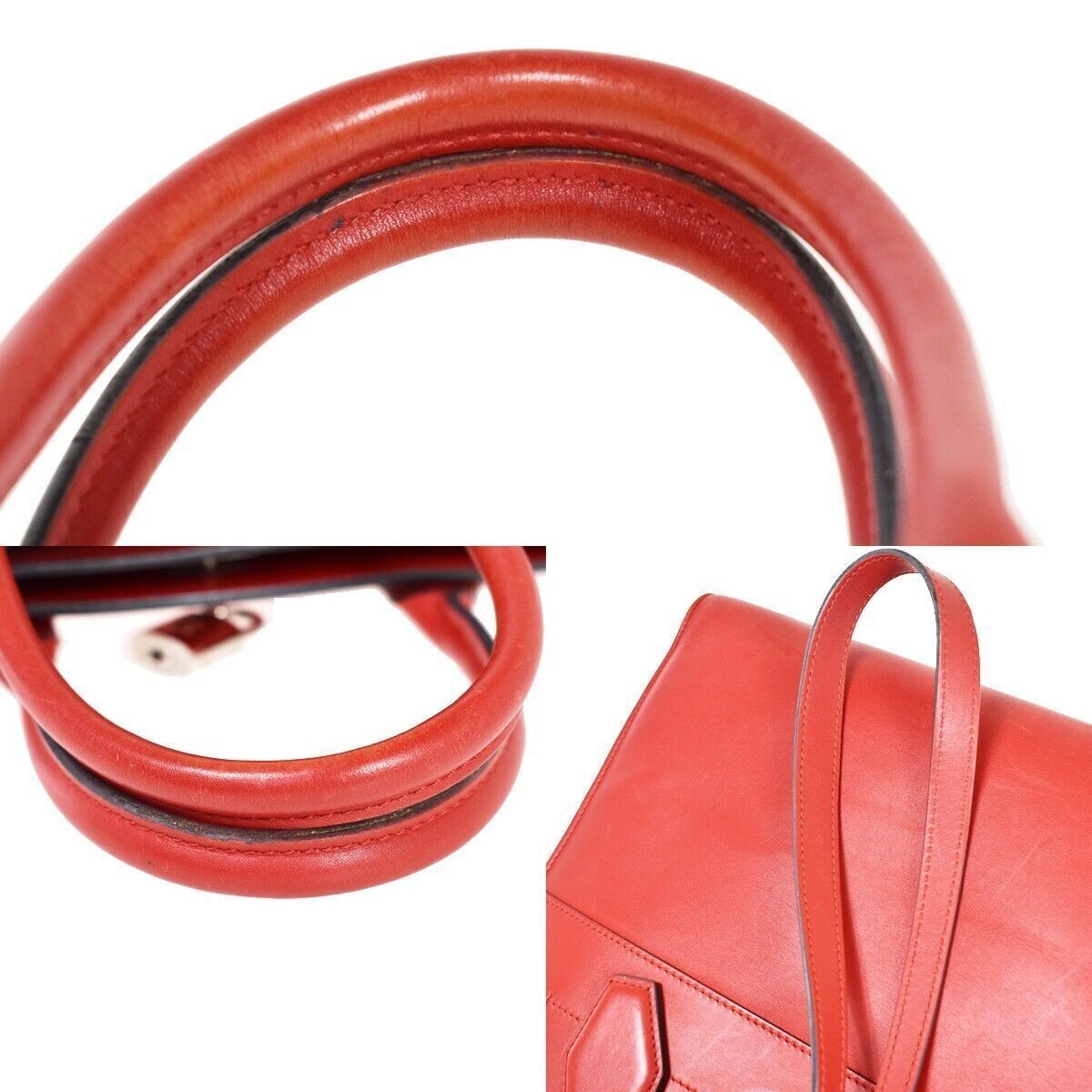 LOUIS VUITTON City Steamer MM 2Way Shoulder Hand Bag Calf Leather Red 686RH107
