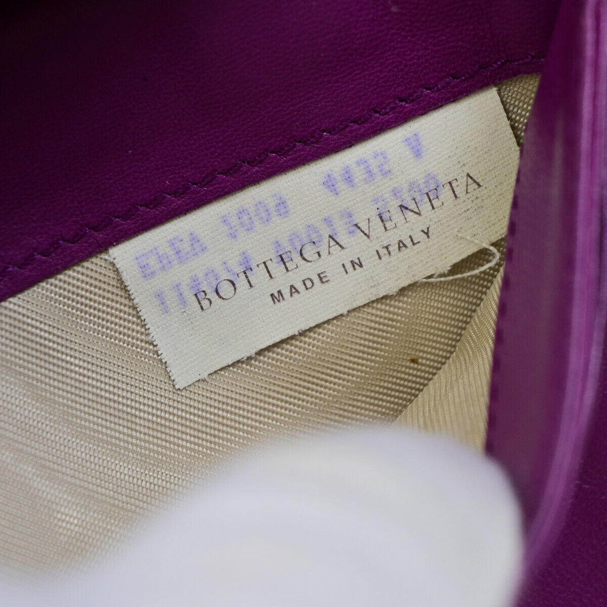 BOTTEGA VENETA Logo Intrecciato Bifold Long Wallet Leather Purple Italy 01EB557