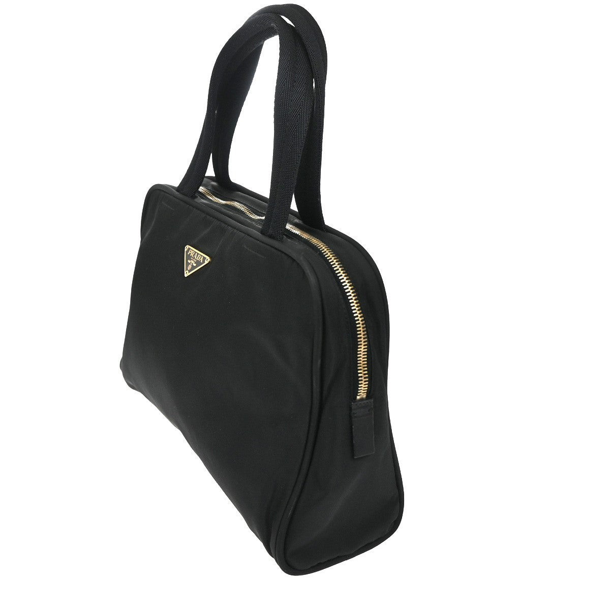PRADA Logo Tessuto Shoulder Hand Bag Nylon Leather Black GHW 81TA424