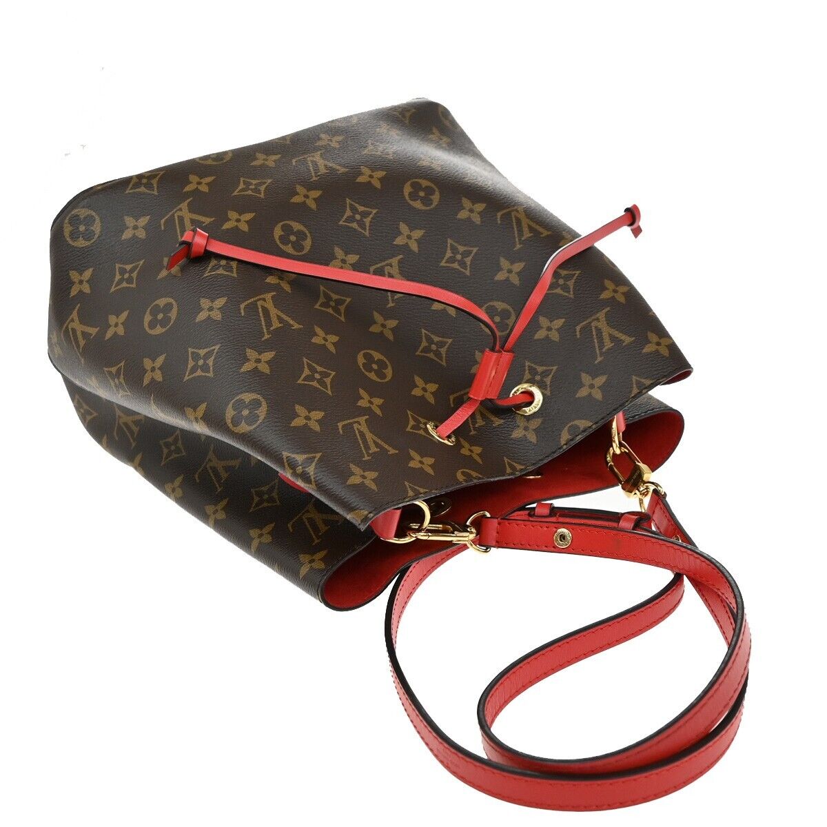 LOUIS VUITTON Neo Noe MM Drawstring Shoulder Bag Monogram Red M44021 669RF240