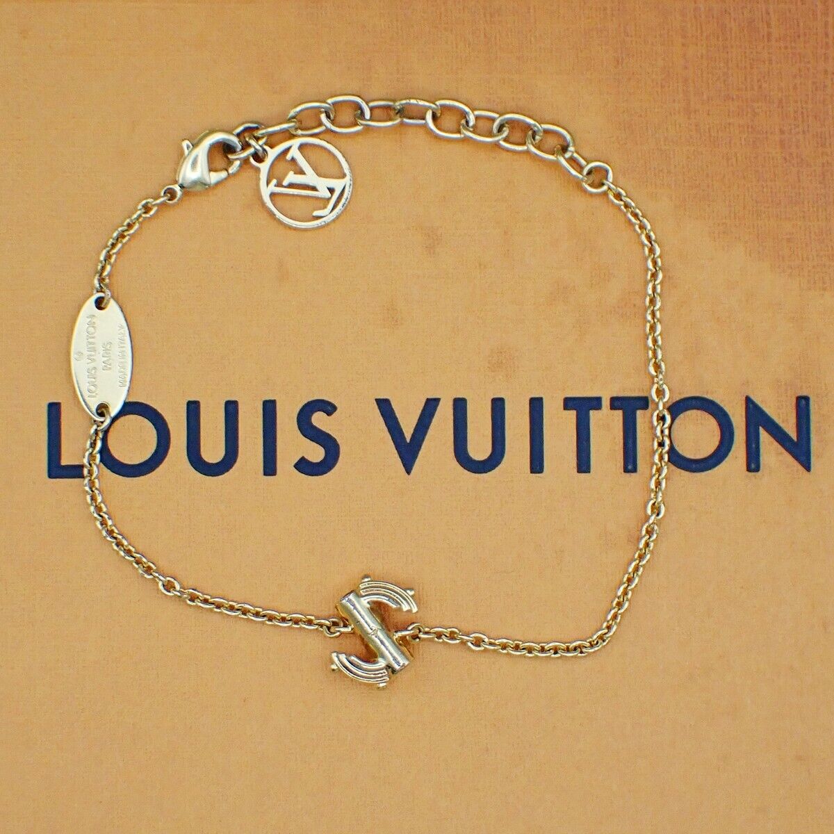 LOUIS VUITTON LV & ME S Chain Bracelet Gold-Plated Italy M67176 64YG574