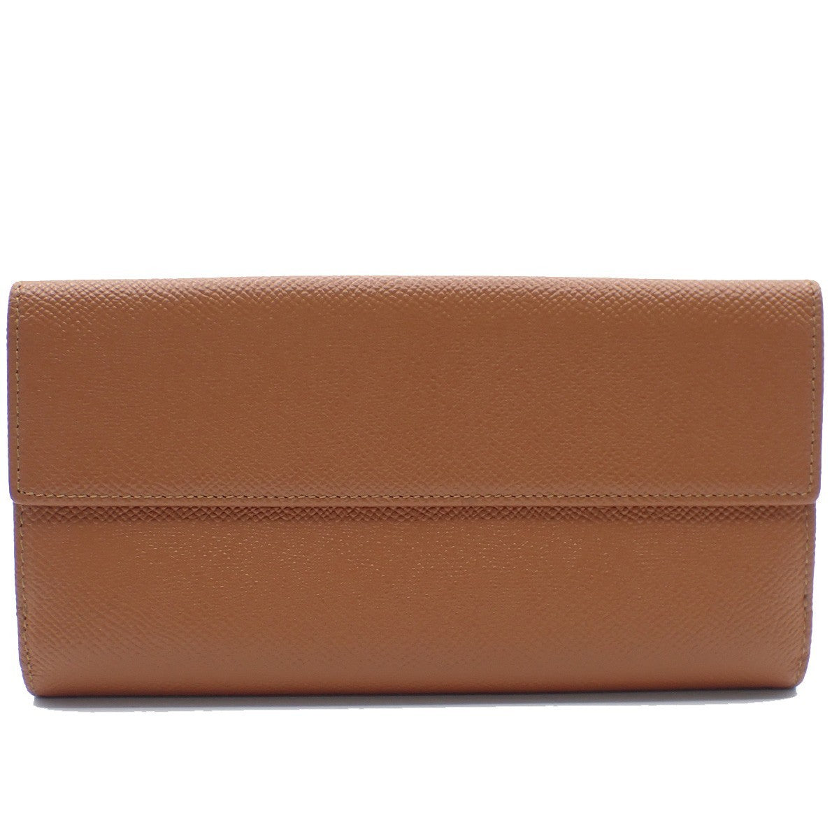 BVLGARI Logo Trifold Long Wallet Purse Leather Brown GHW Italy 04RL557