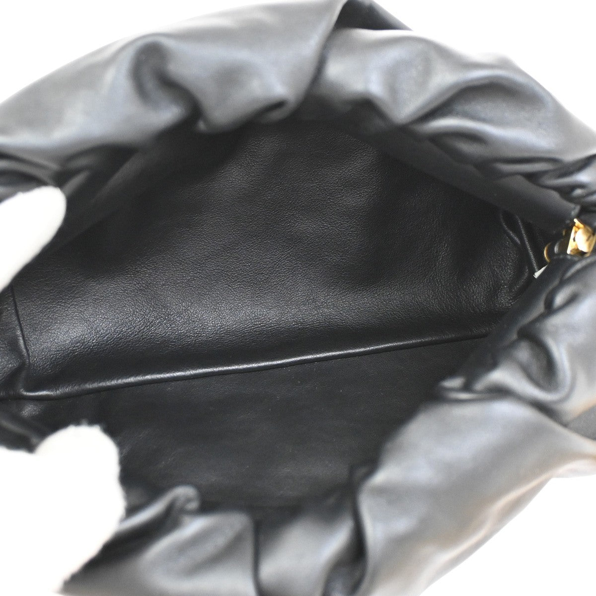 BOTTEGA VENETA The Chain Pouch Shoulder Bag Leather Black GHW Italy 50RL651