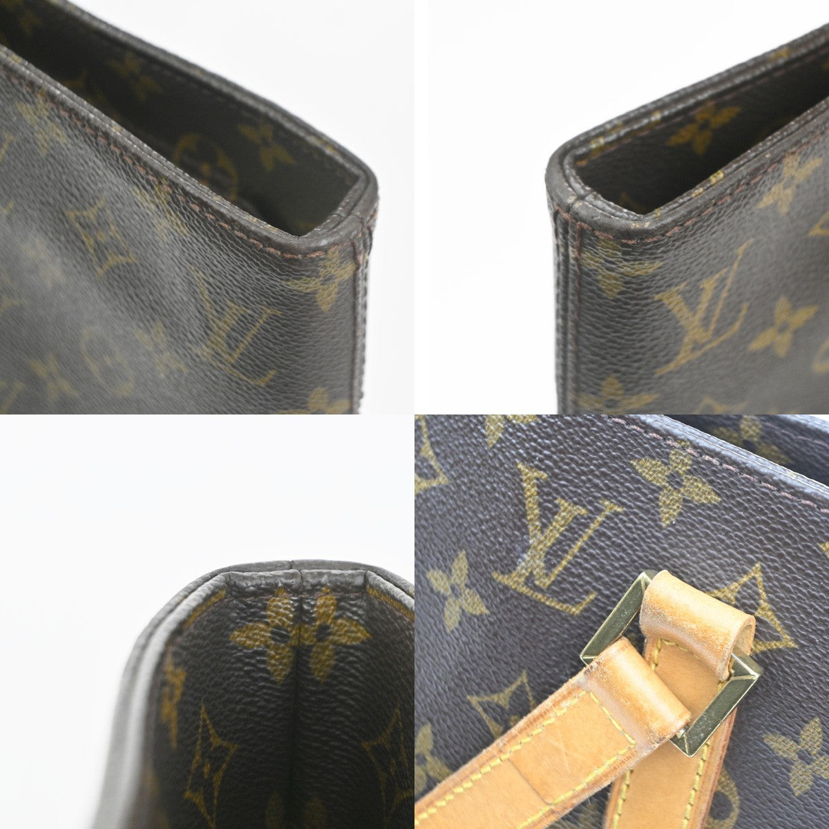 LOUIS VUITTON Logo Luco Shoulder Tote Bag Monogram Leather Brown M51155 74CA733