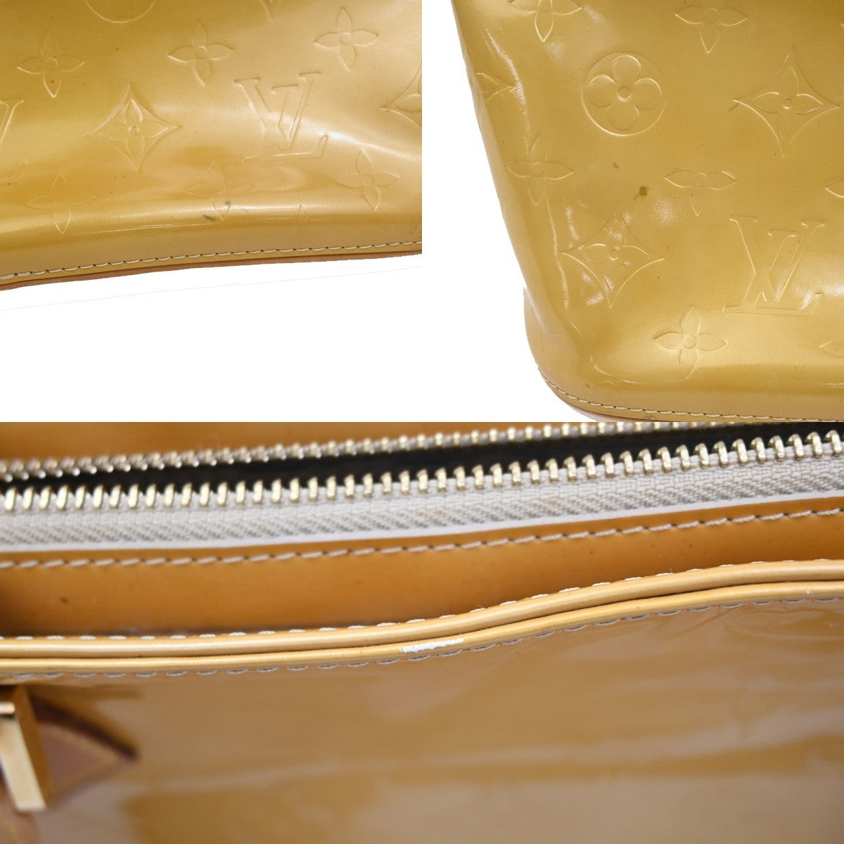 LOUIS VUITTON Houston Shoulder Bag Monogram Vernis Leather Yellow M91004 30DA081