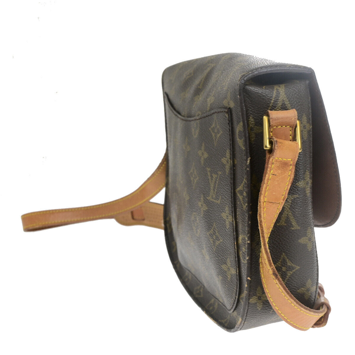 LOUIS VUITTON Saint Cloud GM Shoulder Bag Monogram Leather Brown M51242 65YF359