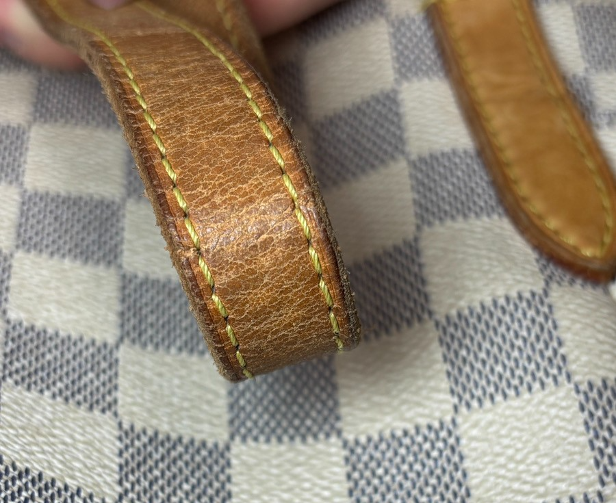 LOUIS VUITTON Totally MM Shoulder Bag Damier Azur Leather White N51262 86PA028