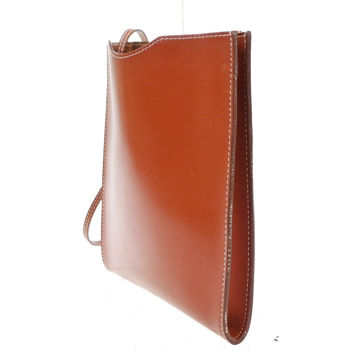 HERMES Logo Onimaito Crossbody Shoulder Bag All leather Box Calf Brown 70RQ067