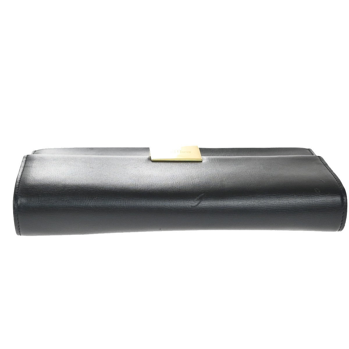 SAINT LAURENT YSL Logo Bifold Long Wallet Leather Black GHW Italy 68KP489