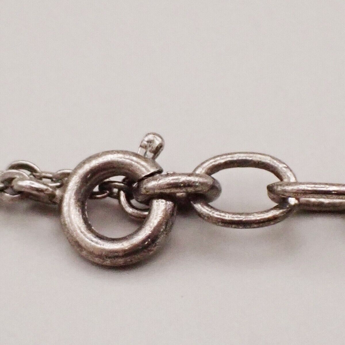 CHRISTIAN DIOR CD Logo Rhinestone Pendant Necklace Charm Silver 05YG841