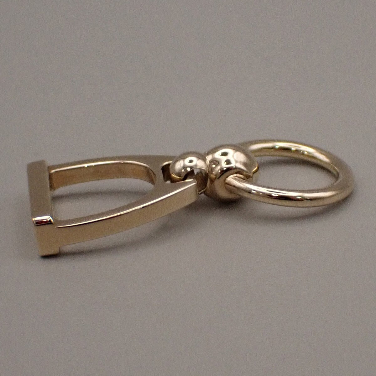 HERMES Logo Charms Etrier Twilly Ring Palladium Plated brass Italy 69RL133