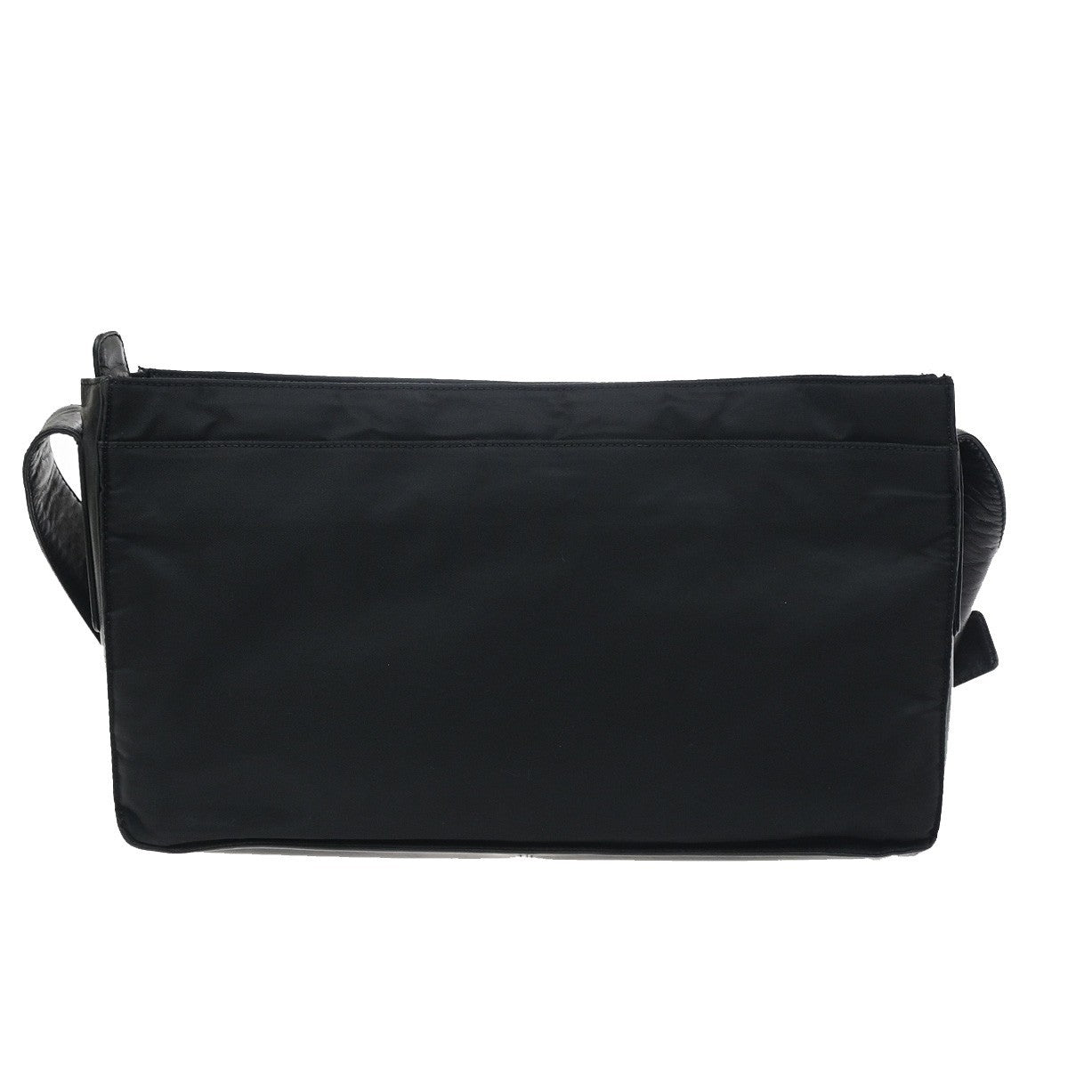 PRADA MILANO Logo Tessuto Shoulder Bag Nylon Leather Black 62SA169