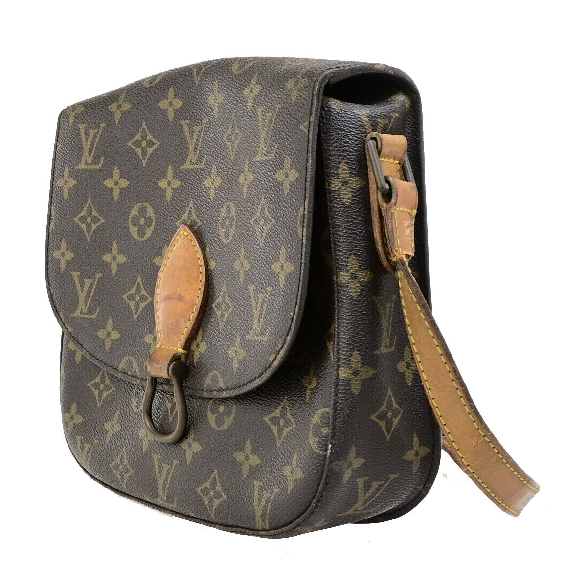 LOUIS VUITTON Saint Cloud GM Shoulder Bag Monogram Leather Brown M51242 64YG538