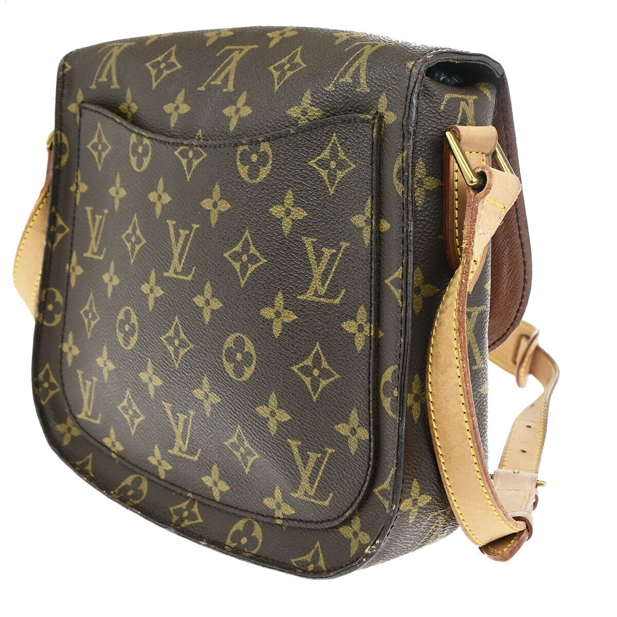 LOUIS VUITTON Saint Cloud GM Shoulder Bag Monogram Leather Brown M51242 87YG518