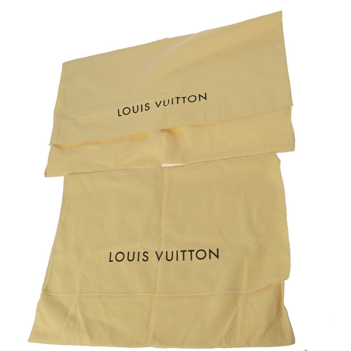 LOUIS VUITTON Logo 10 Set Dust Bag Drawstring Canvas Cotton Beige Brown 09FA766