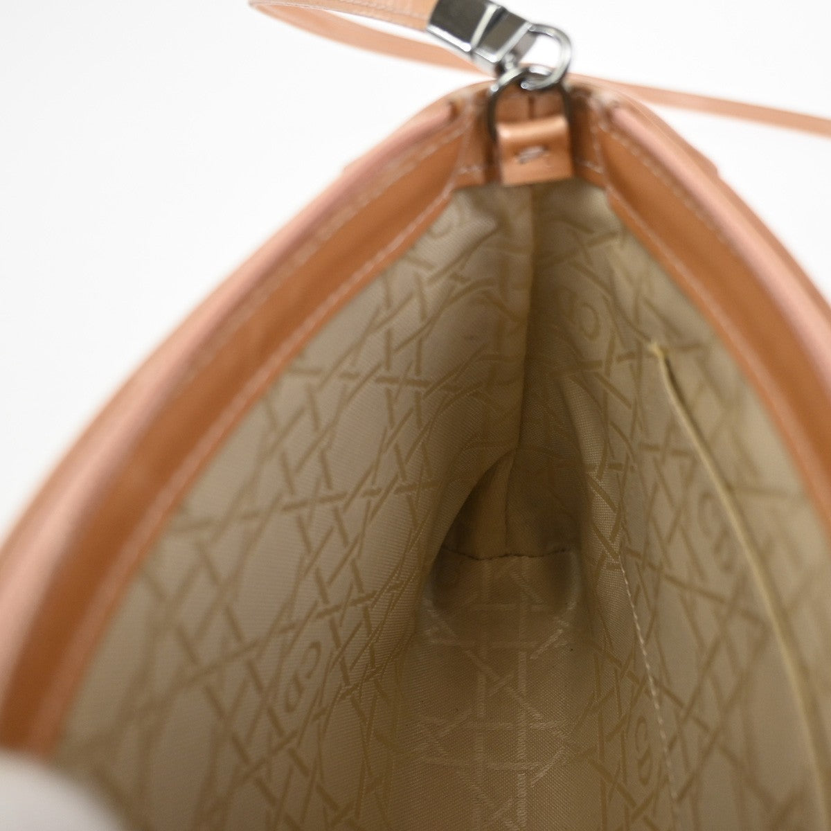 CHRISTIAN DIOR  Crossbody Shoulder Bag Patent Leather Beige SHW Italy 05CA914