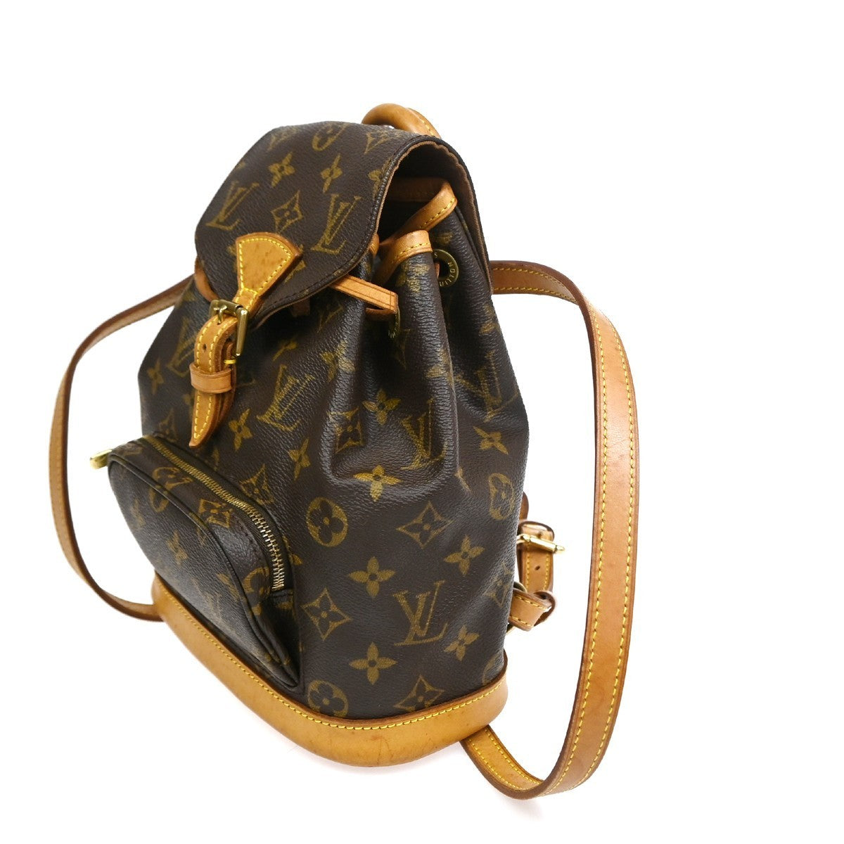 LOUIS VUITTON Mini Montsouris Backpack Bag Monogram Leather Brown M51137 99KC274