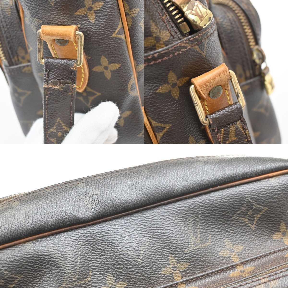 LOUIS VUITTON Nile Crossbody Shoulder Bag Monogram Leather Brown M45244 33FC162