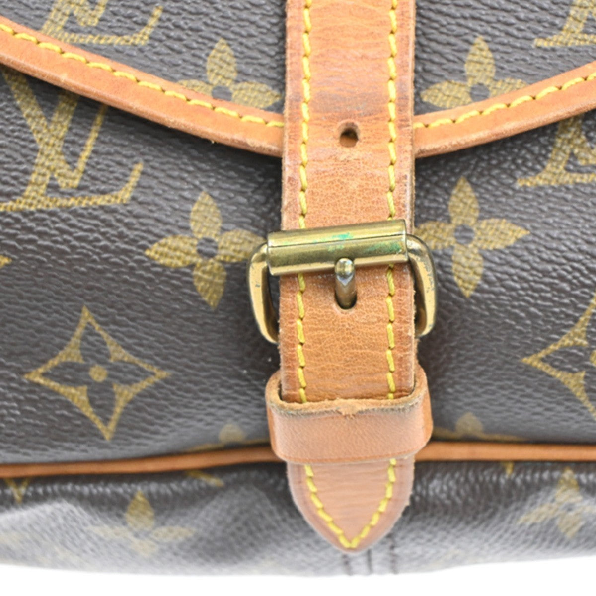 LOUIS VUITTON Logo Saumur 30 Shoulder Bag Monogram Leather BN USA M42256 74MA145