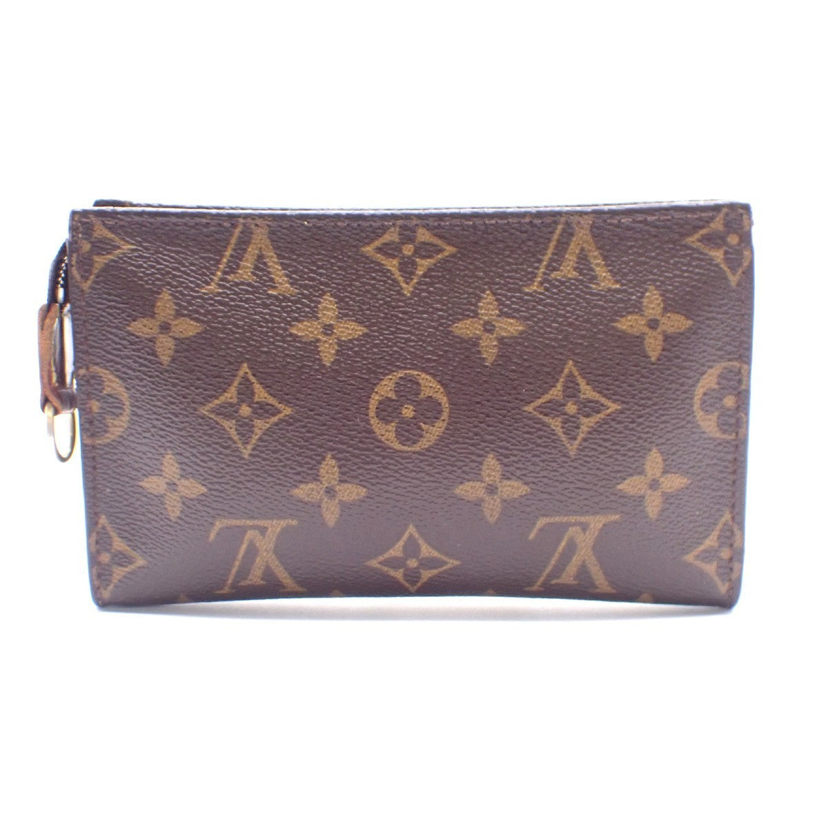 LOUIS VUITTON Logo BUCKET PM Pouch Bag Monogram Leather Brown France 02KC143