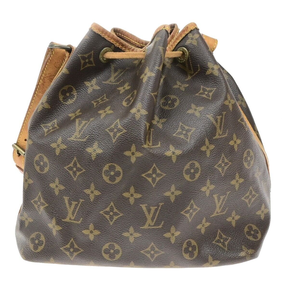 LOUIS VUITTON Petit Noe Drawstring Shoulder Bag Monogram Leather M42226 62ED926