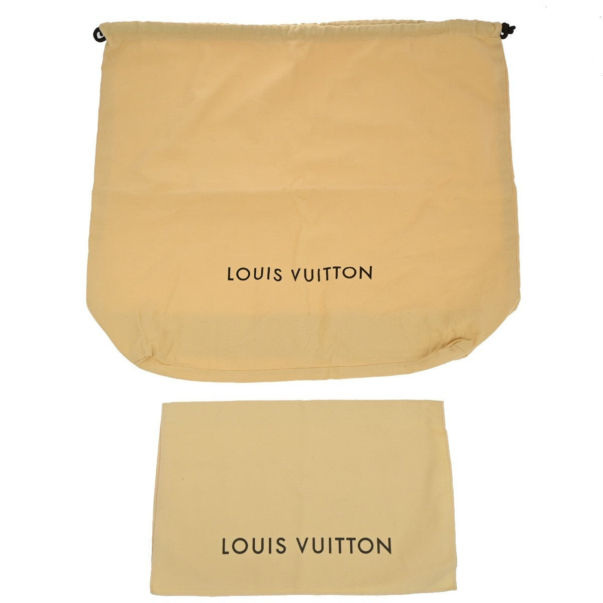 LOUIS VUITTON Logo 10 Set Dust Bag Drawstring Canvas Cotton Beige Brown 09KP231