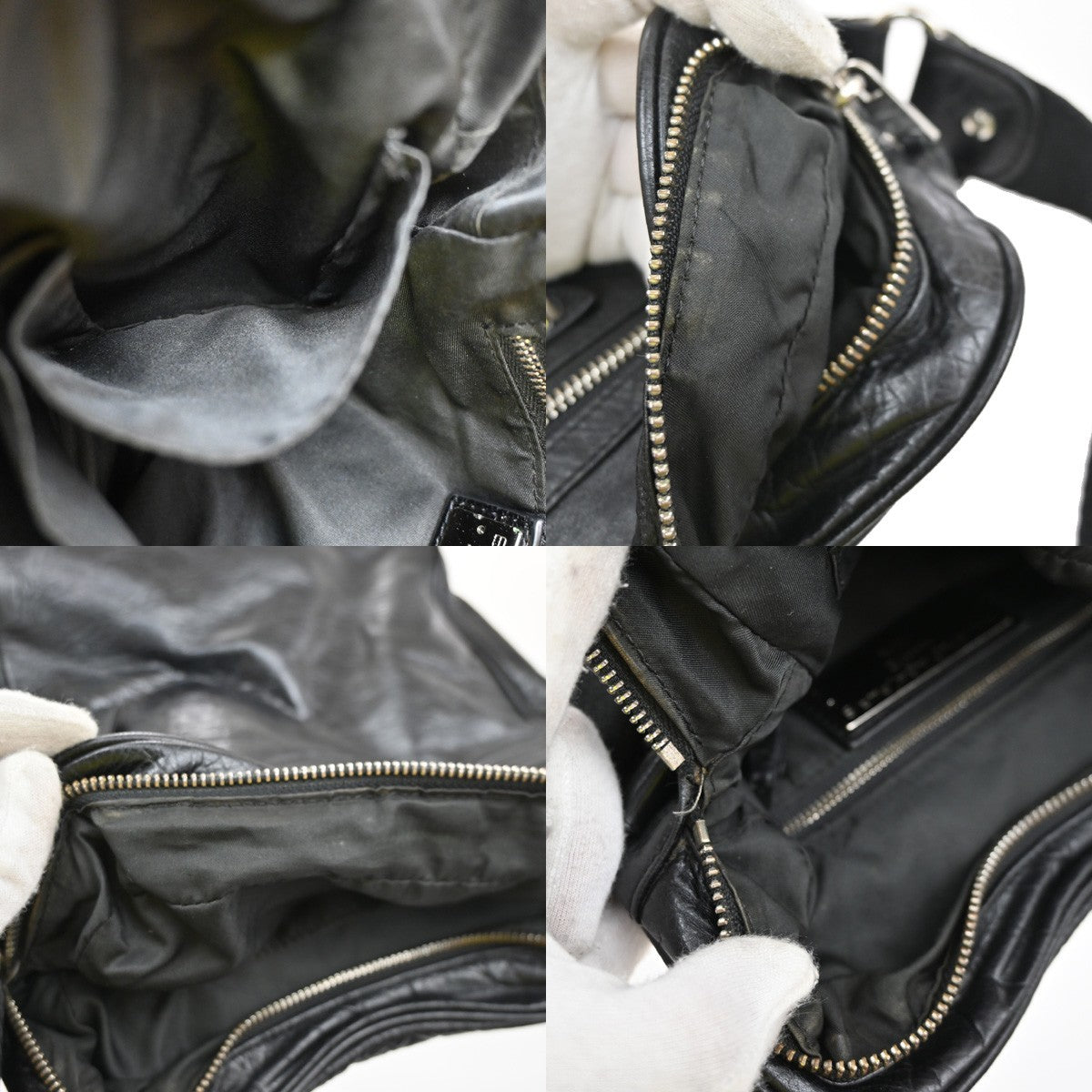 BALENCIAGA Logo Shoulder Hand Messenger Bag Leather Canvas Black 15CB003