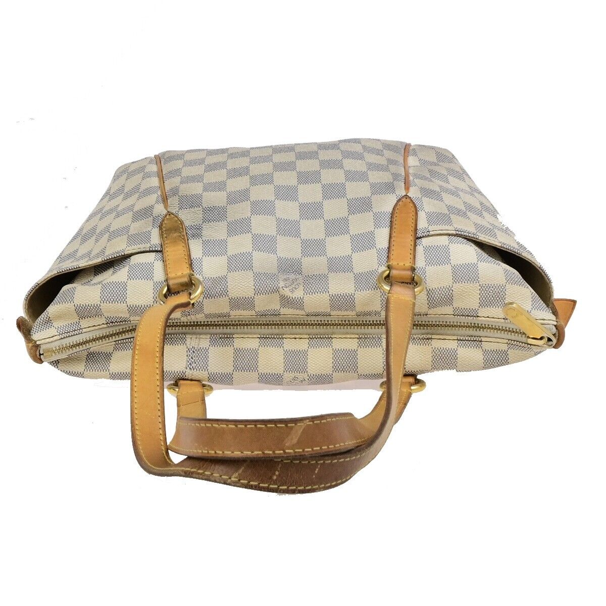 LOUIS VUITTON Totally PM Shoulder Bag Damier Azur Leather White N51261 84ED188