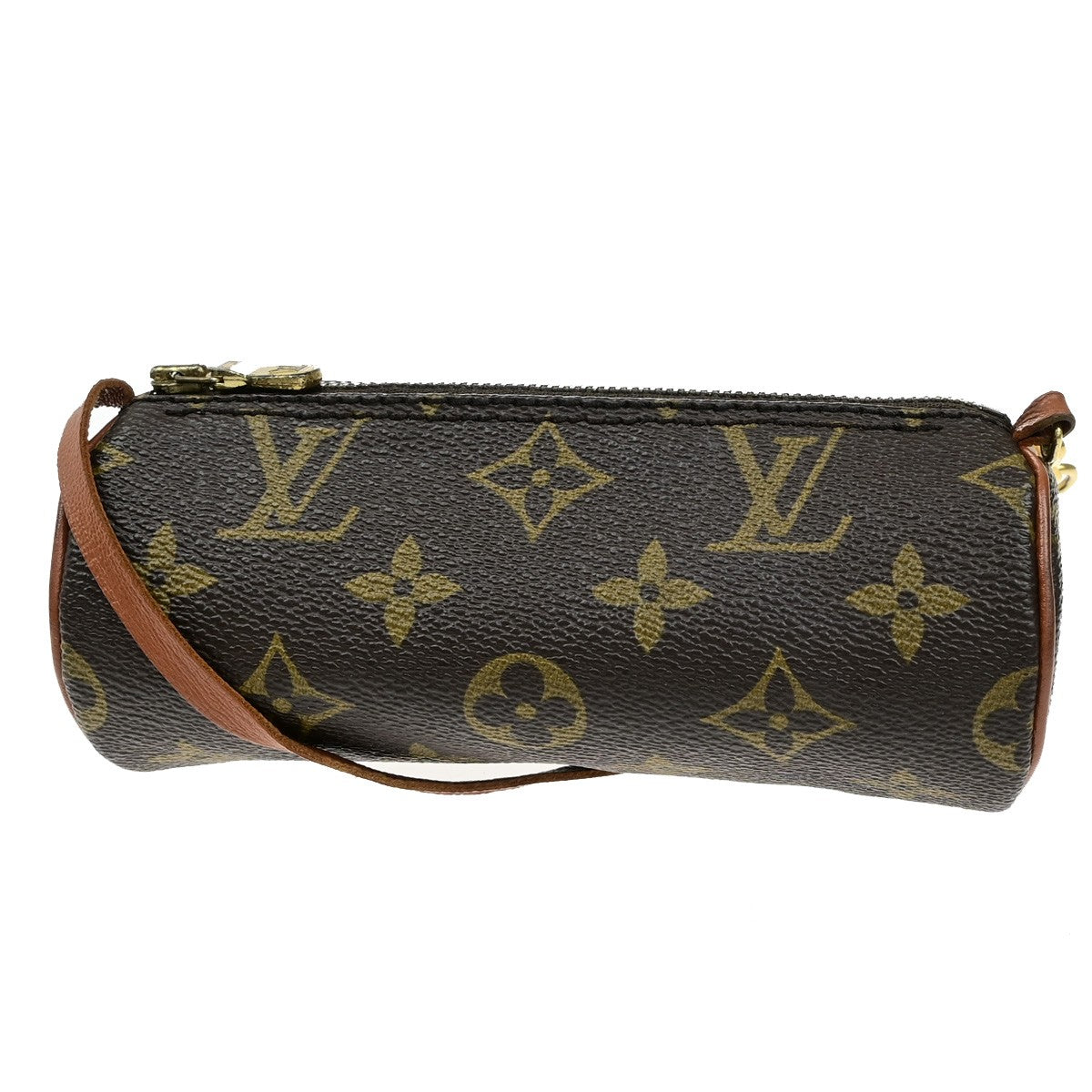 LOUIS VUITTON LV Papillon Pouch Mini Hand Bag Monogram Leather Brown 62YH064
