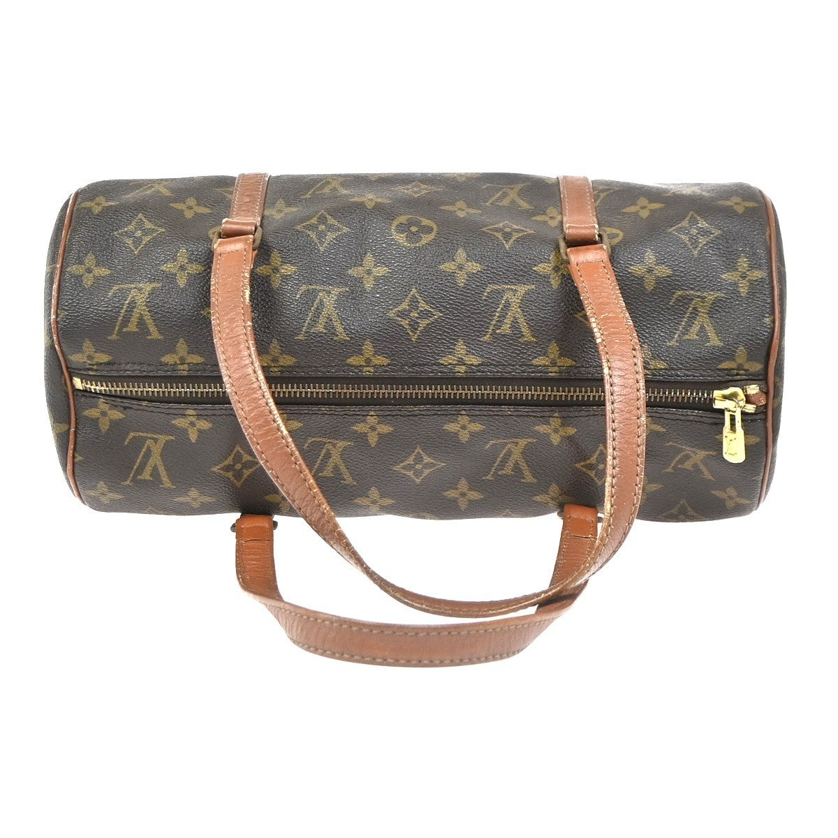 LOUIS VUITTON Logo PAPILLON 30 Hand Bag Monogram Leather Brown M51365 37ZA311
